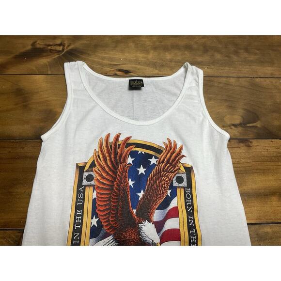 Vintage 1991 Harley Davidson 3D Emblem Sleeveless Tank Top Eagle Size Small - Picture 6 of 11